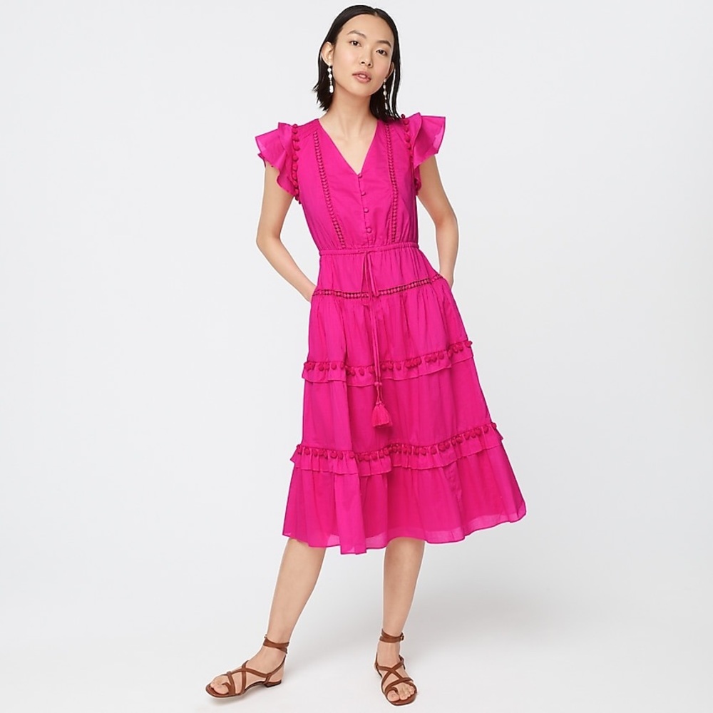 New J Crew Pink Pom Pom Dress